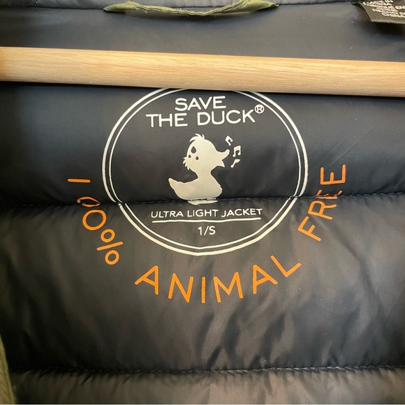 EUC Save The Duck Ultra Light Jacket 100% Animal Free Women’s 1/S Olive Green - Picture 5 of 5